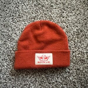Boys Lie Rust Beanie with Logo Patch